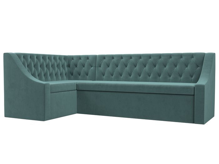 Угловой диван-кровать Мерлин бирюзового цвета левый угол