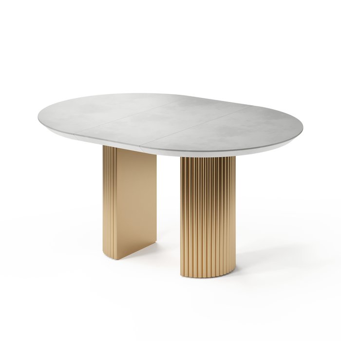Раздвижной обеденный стол Ботейн L бело-золотого цвета - купить Обеденные столы по цене 136160.0