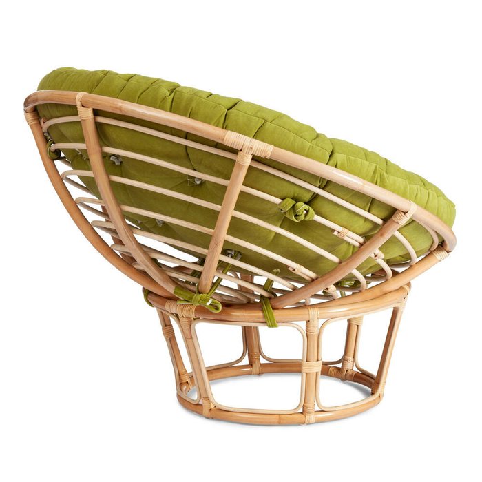 Садовое кресло Papasan Eco бежевого цвета с зеленой подушкой - лучшие Садовые кресла в INMYROOM