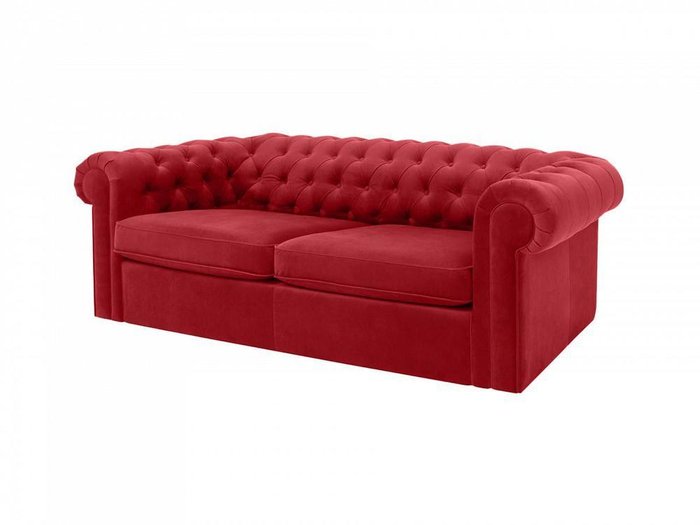 Диван Chesterfield красного цвета - купить Прямые диваны по цене 87750.0