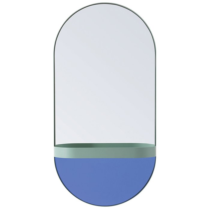 Настенное зеркало Mint с полкой мятного цвета - лучшие Настенные зеркала в INMYROOM