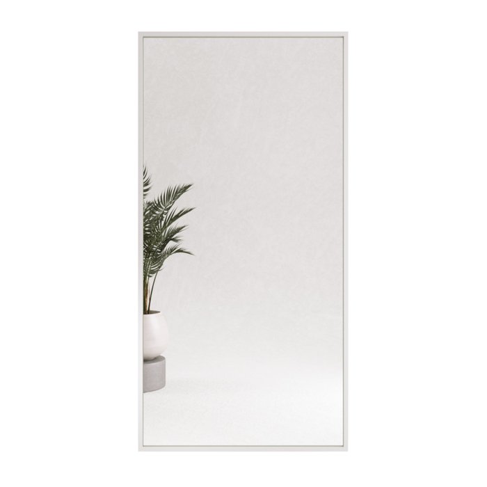 Зеркало настенное большое Halfeo XL в полный рост в металлической раме белого цвета   