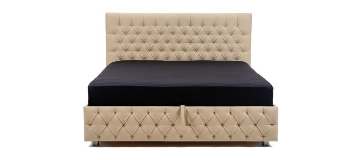 Кровать Купол с подъемным механизмом в светло-бежевой экокоже 140х200 - купить Кровати для спальни по цене 28990.0