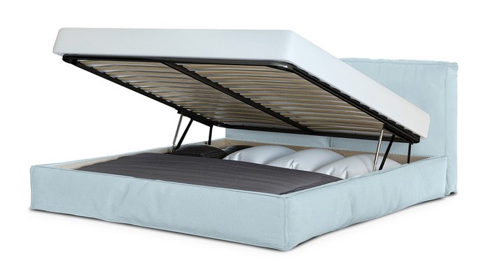 Кровать Латона 200х200 голубого цвета - купить Кровати для спальни по цене 67100.0