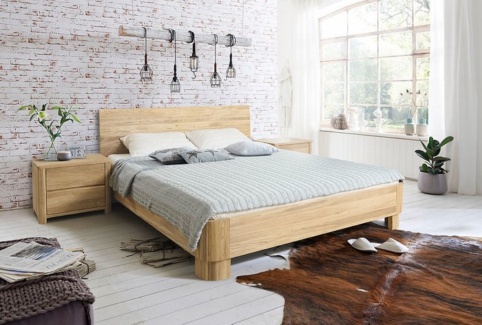 Кровать Норд 160x200 серо-бежевого цвета - купить Кровати для спальни по цене 108885.0