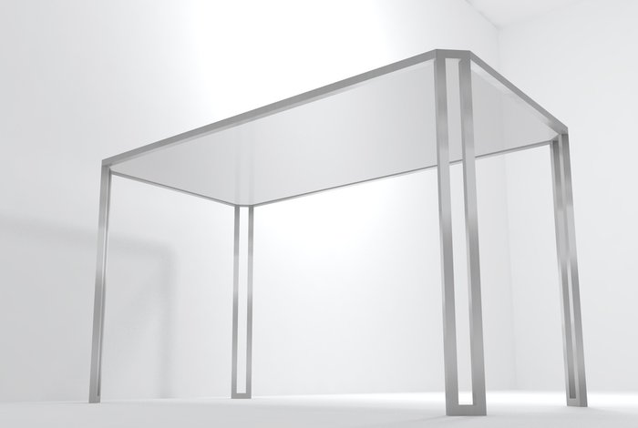 Стол обеденный из закаленного тонированного стекла серого цвета - купить Обеденные столы по цене 58100.0