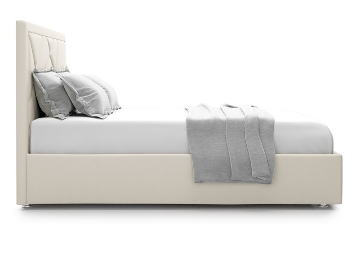 Кровать Premium Milana 3 140х200 светло-бежевого цвета с подъемным механизмом - лучшие Кровати для спальни в INMYROOM