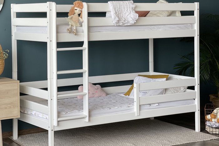 Двухъярусная кроватка Марта 80х180 белого цвета - лучшие Двухъярусные кроватки в INMYROOM