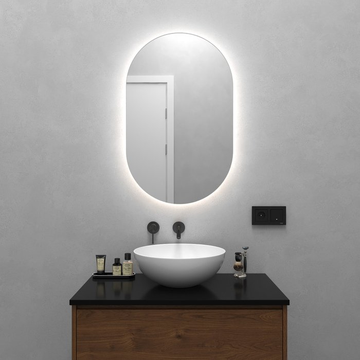 Настенное зеркало Nolvis NF LED S с нейтральной подсветкой  - купить Настенные зеркала по цене 11900.0