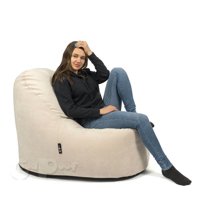 Бескаркасный кресло-мешок Лаунж серого цвета  - лучшие Бескаркасная мебель в INMYROOM