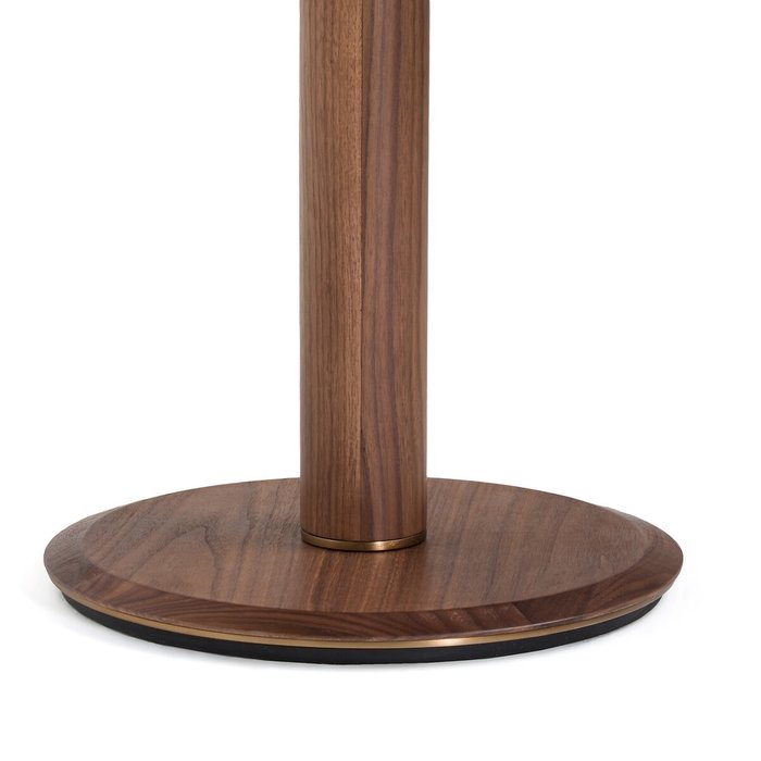 Стол на одной ножке из металла и орехового дерева Bobeno коричневого цвета - купить Кофейные столики по цене 85470.0