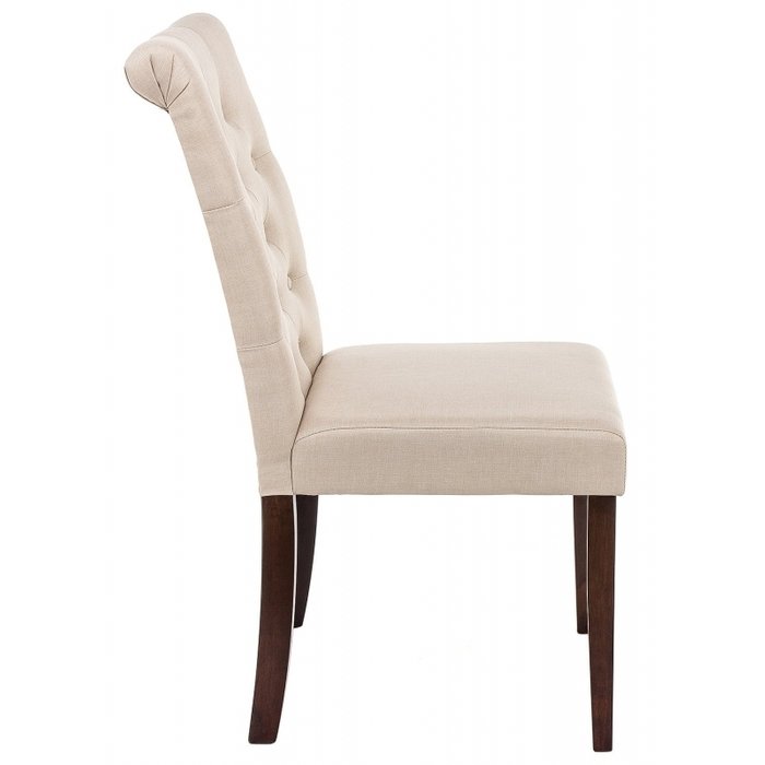 Стул Amelia dark walnut fabric cream бежевого цвета - лучшие Обеденные стулья в INMYROOM Стул Amelia dark walnut fabric cream бежевого цвета - лучшие Обеденные стулья в INMYROOM