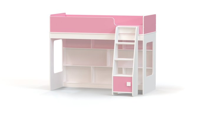 Детская кровать-чердак Ridgimmi 3.1 75х175 бело-розового цвета - купить Кровати-чердаки по цене 19864.0