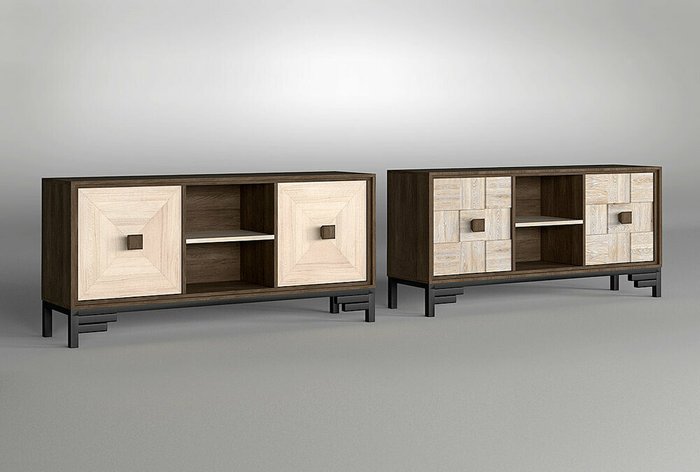 Комод Cube Design с фасадом косынка коричнево-бежевого цвета - лучшие Комоды в INMYROOM Комод Cube Design с фасадом косынка коричнево-бежевого цвета - лучшие Комоды в INMYROOM