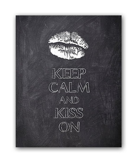 Постер "Keep calm and kiss" А4