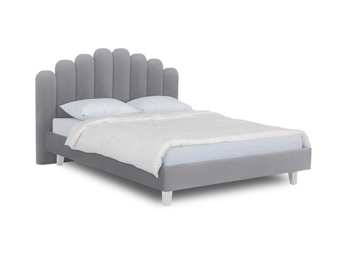 Кровать Queen Sharlotta L 160х200 серого цвета  - купить Кровати для спальни по цене 48180.0