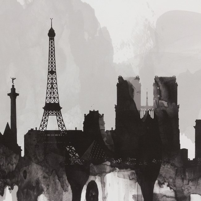 Графический постер Paris in Black and White в раме  - лучшие Картины в INMYROOM