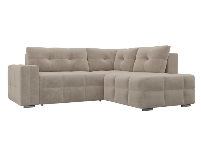 Угловой диван-кровать Леос бежевого цвета