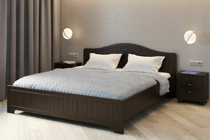 Кровать Монблан 180х200 темно-коричневого цвета - купить Кровати для спальни по цене 35398.0