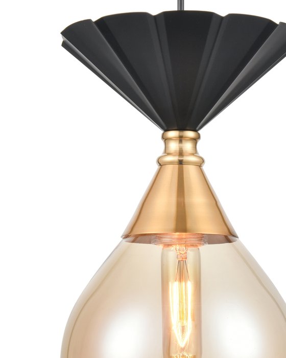 Подвесной светильник Nova с плафоном янтарного цвета - лучшие Подвесные светильники в INMYROOM