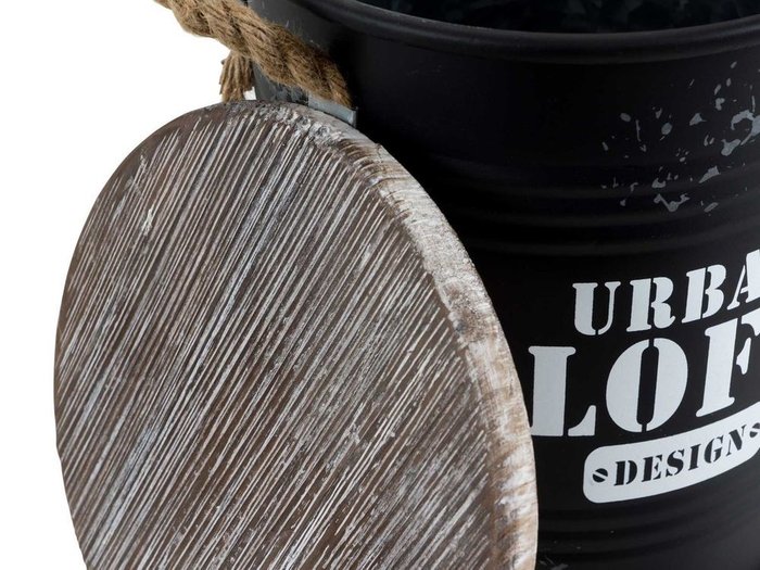 Корзина Urban Loft S черного цвета с крышкой - купить Плетеные корзины по цене 2590.0
