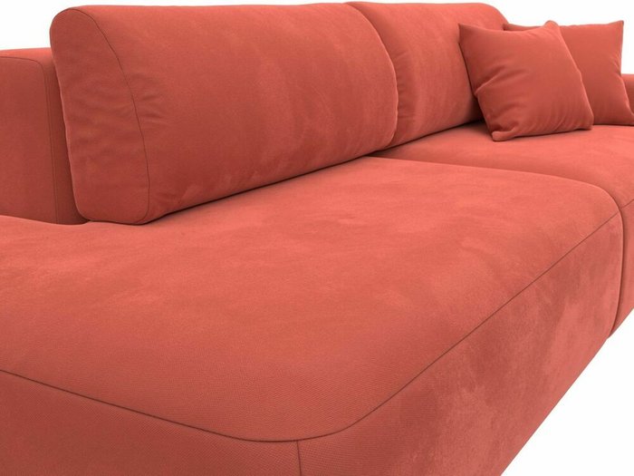Диван-кровать Лига 036 Модерн кораллового цвета с правым подлокотником - лучшие Прямые диваны в INMYROOM