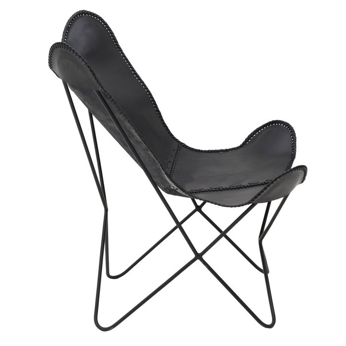 Кресло черного цвета на металлических ножках - лучшие Садовые кресла в INMYROOM