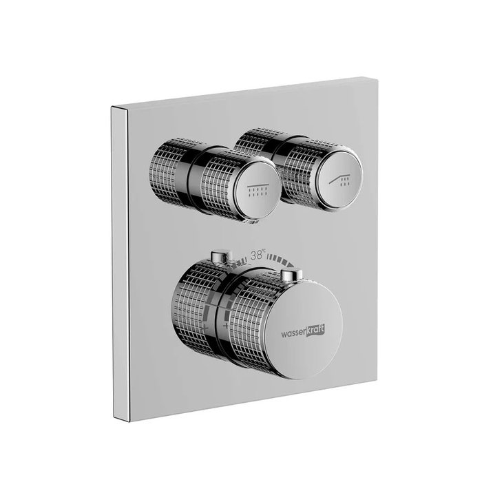 Смеситель для ванны и душа с термостатом встраиваемый на 2 выхода хром Dinkel 5848 Thermo для душа