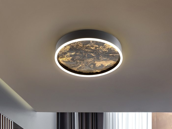 Потолочный светильник Stone CCT- черный LED 40D - купить Абажуры по цене 45990.0