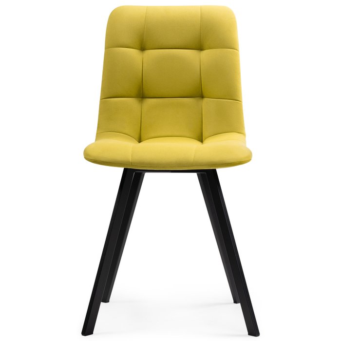 Стул Чилли желтого цвета на черных ножках - купить Обеденные стулья по цене 4190.0