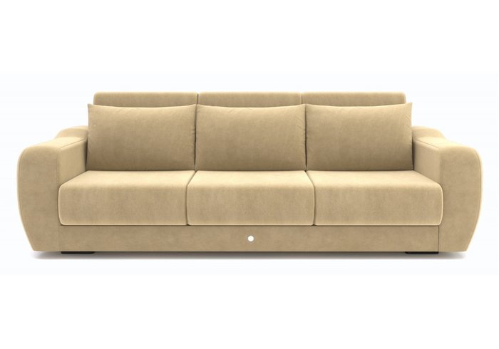 Набор из дивана-кровати с двумя креслами бежевого цвета - купить Прямые диваны по цене 325000.0