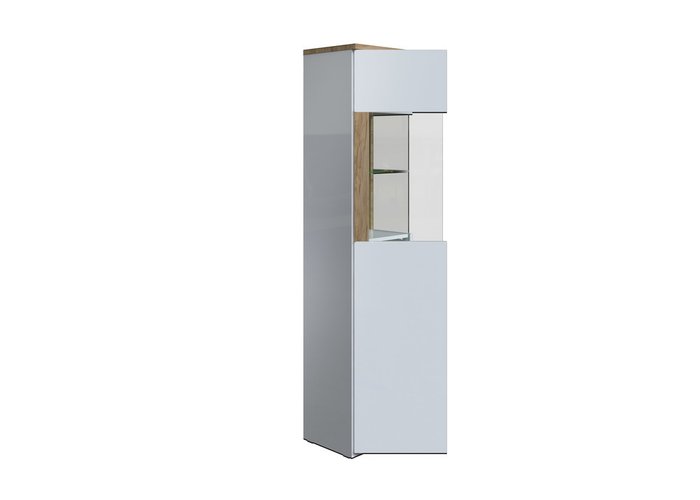 Витрина стеклянная левая Тоскано белого цвета - лучшие Шкафы витринные в INMYROOM