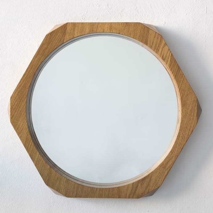 Зеркало Гексагон в деревянной раме - купить Настенные зеркала по цене 16000.0