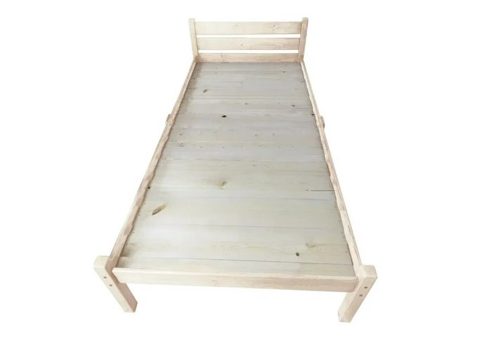Кровать Классика Компакт сосновая со сплошным основанием 90х190 бежевого цвета - купить Кровати для спальни по цене 10087.0