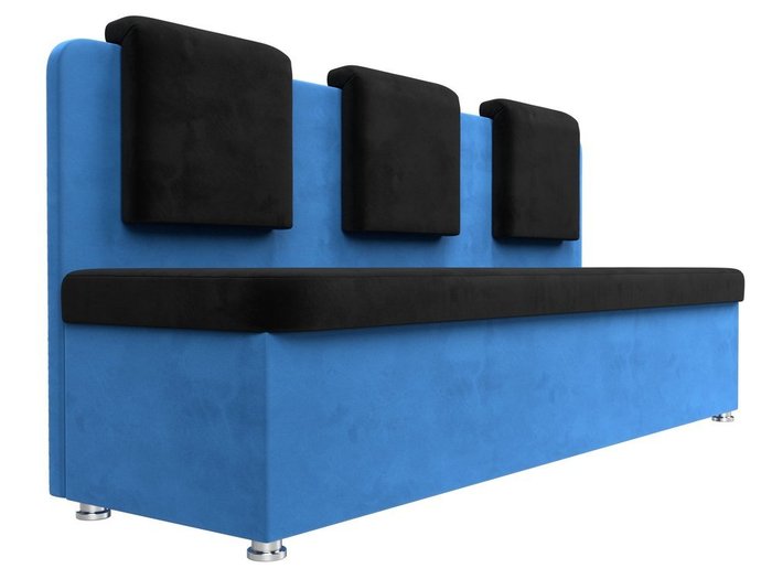 Кухонный прямой диван Маккон черно-голубого цвета - лучшие Прямые диваны в INMYROOM