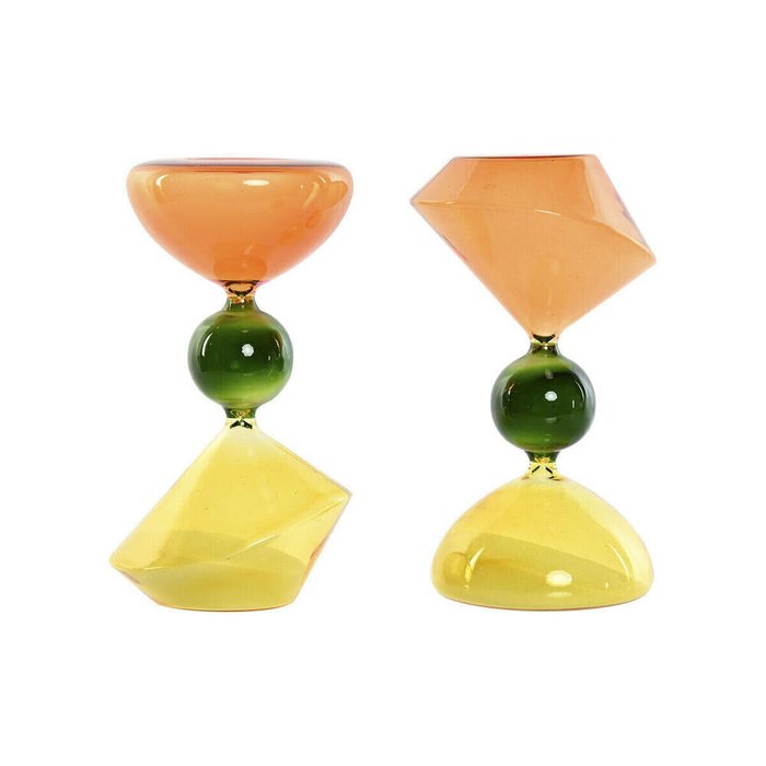 Декоративная фигура Зеленый Оранжевый 10,3 X 10,3 X 19,5 cm Песочные часы (2 штук)