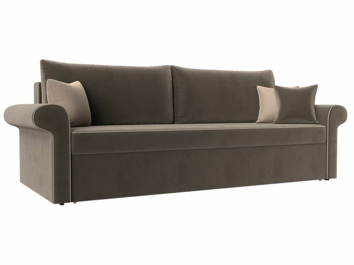 Прямой диван-кровать Милфорд коричневого цвета