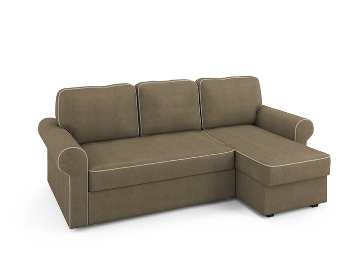 Угловой раскладной диван Tulon правый светло-коричневого цвета - лучшие Угловые диваны в INMYROOM