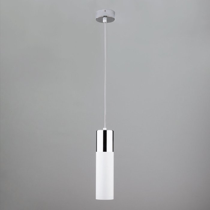 Светильник лофт подвесной со светодиодами 50135/1 LED хром/белый Double Topper - лучшие Подвесные светильники в INMYROOM