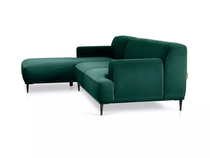 Угловой диван Portofino в обивке из велюра темно-зеленого цвета - лучшие Угловые диваны в INMYROOM