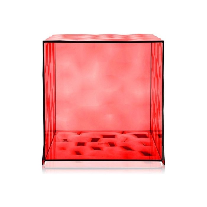 Куб Optic глянцево-красного цвета - купить Кофейные столики по цене 22686.0