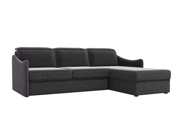 Угловой диван-кровать Скарлетт черного цвета