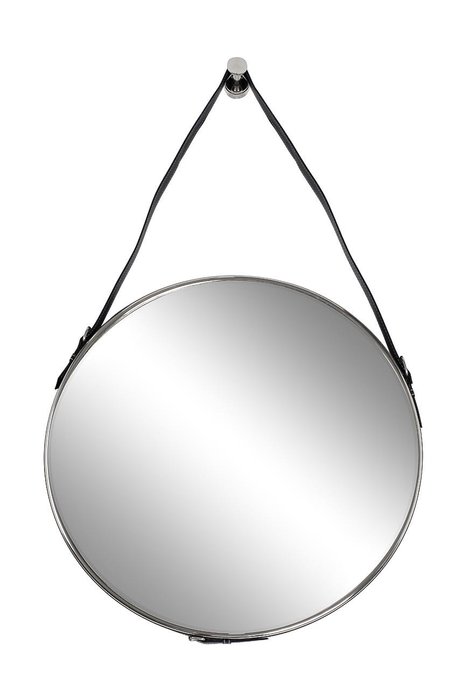 Настенное зеркало в металлической раме на подвесе 