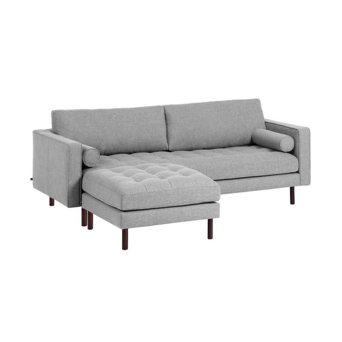 Прямой диван Bogart Light grey с пуфом - купить Прямые диваны по цене 237990.0