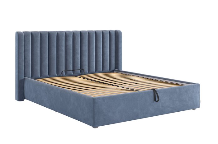 Кровать с подъемным механизмом Ева 160х200 синего цвета - купить Кровати для спальни по цене 36380.0