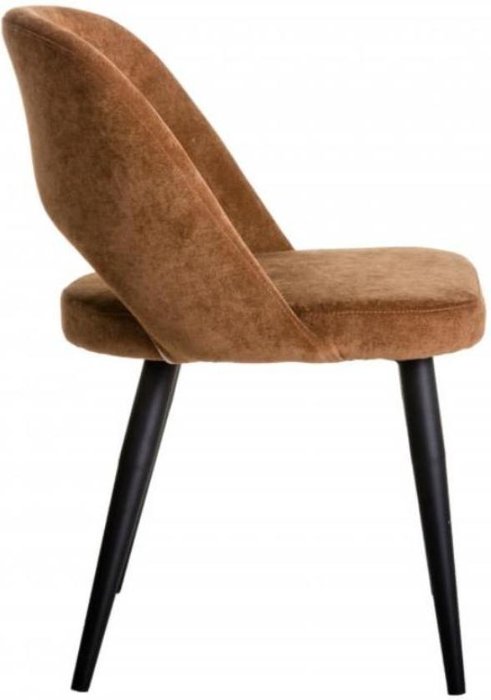 Стул Lars коричневого цвета с черными ножками - лучшие Обеденные стулья в INMYROOM