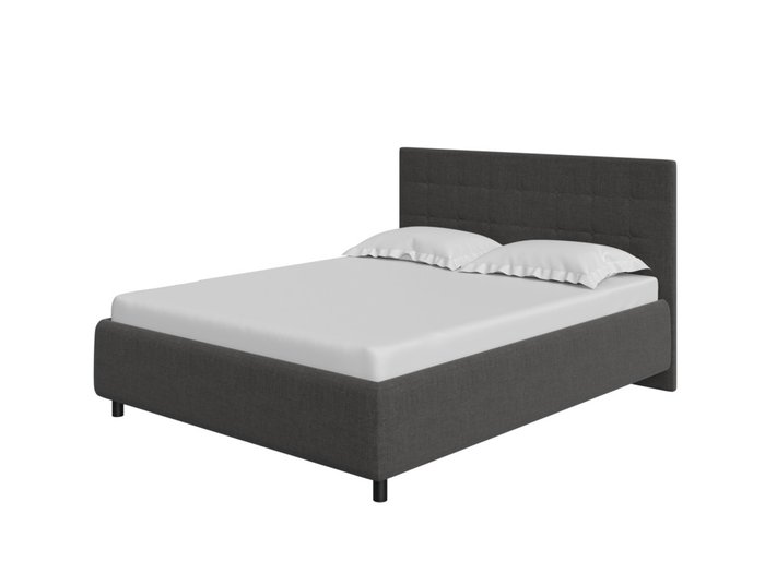 Кровать Como Veda 1 140х200 темно-серого цвета (рогожка)