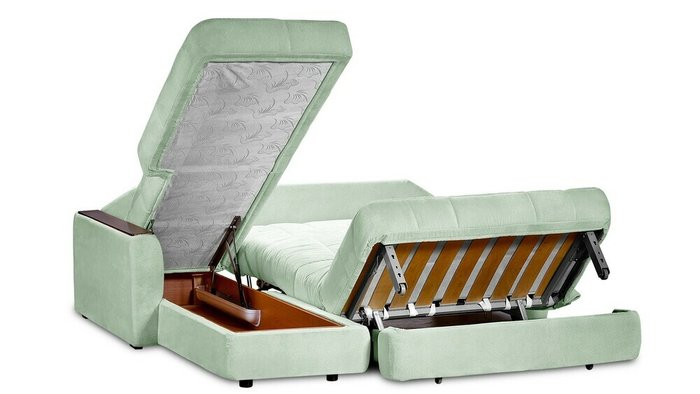 Угловой диван-кровать Гадар M мятного цвета  - лучшие Угловые диваны в INMYROOM