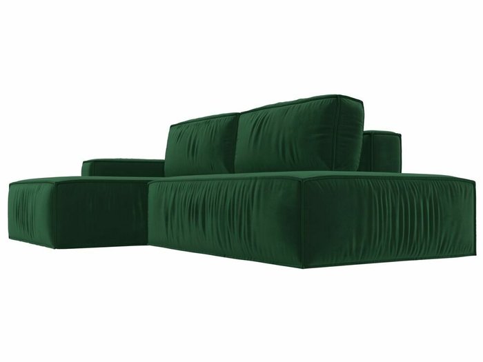 Угловой диван-кровать Прага модерн темно-зеленого цвета левый угол - лучшие Угловые диваны в INMYROOM