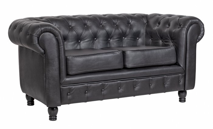 Диван Chesterfield черного цвета - купить Прямые диваны по цене 149000.0